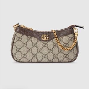 Gucci Ophidia Mini GG Supreme Shoulder Bag in Beige and Brown with Gold Hardware